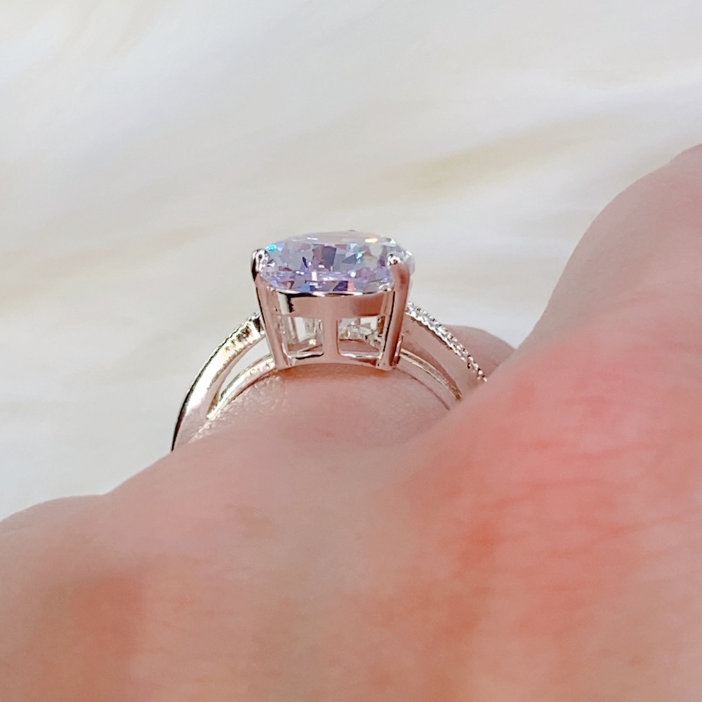 14k white gold pear diamond ring 5 CT 💍 wedding - Picture 16 of 16